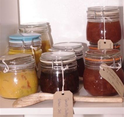 Preserves made by Jane Sammells from the Yorkshire Dales recipe book
