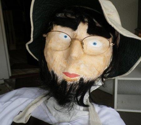 handcrafted scarecrow face
