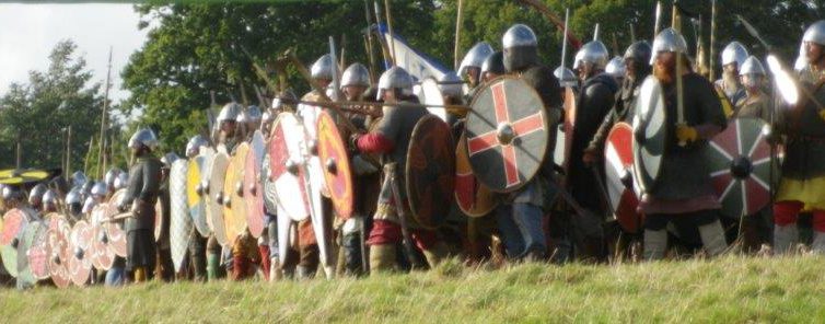 The Saxon Shield Wall at the Battle of Hastings re-enactment